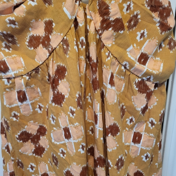 Aerie Linen Blend High Low Halter Maxi Sundress Size Large Yellow,Pink & Red - Picture 10 of 16